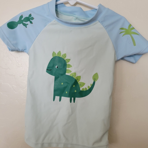 Yober Rash Guard Swim Shirt Dinosaur Cactus Palm Tree - Picture 1 of 2